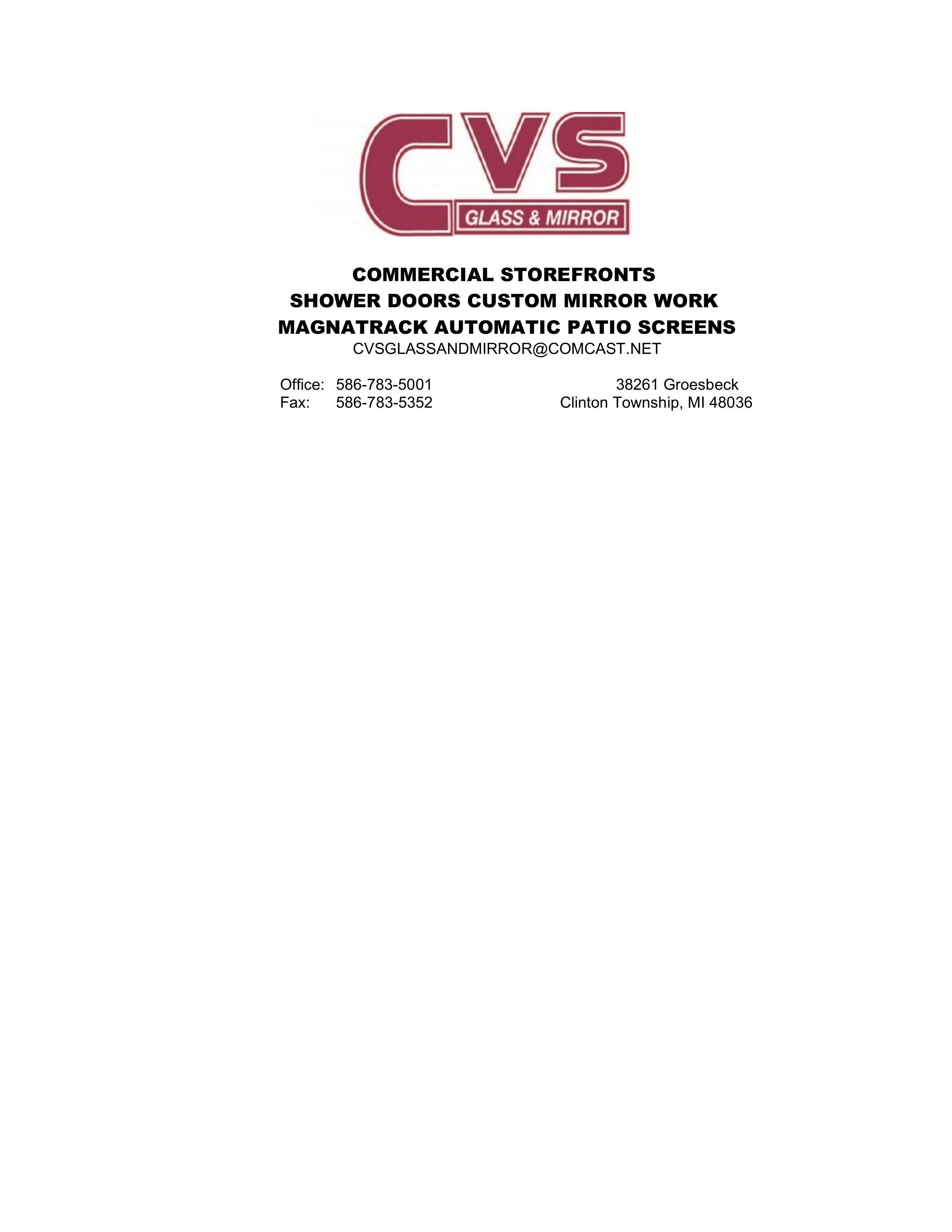 CVS Glass & Mirror, Inc. logo